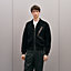 Zipped cardigan with leather detail, View: Worn, worn, view 2 of 5