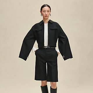 Zipped denim jacket - Black | Hermès USA