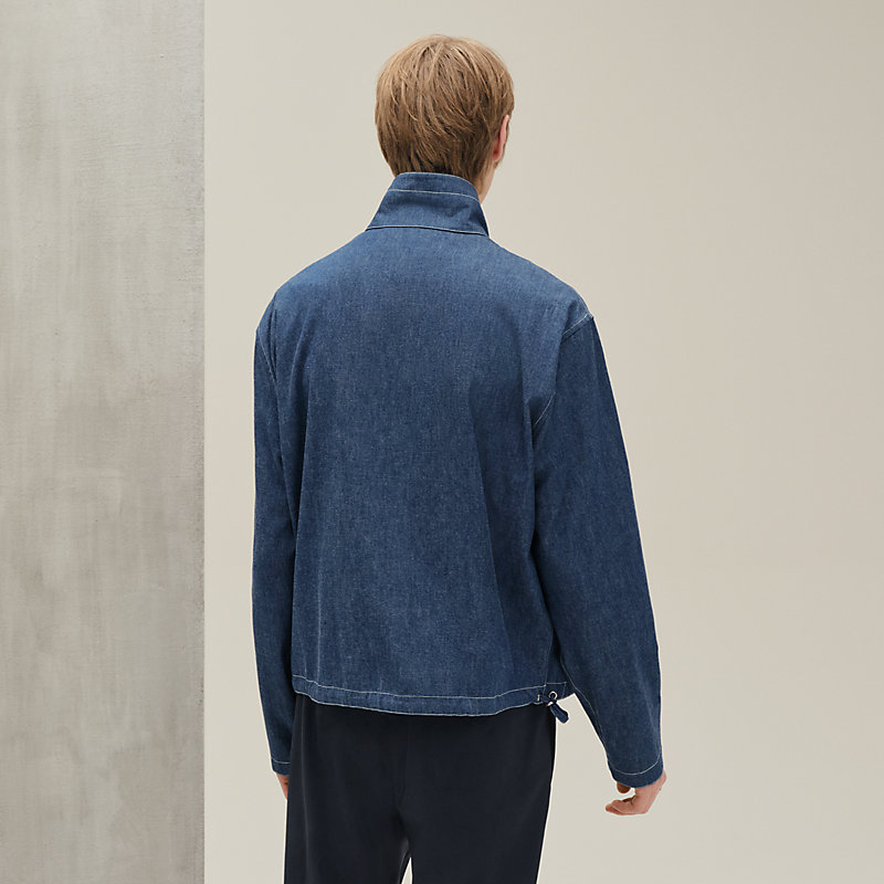 Zipped denim jacket shirt