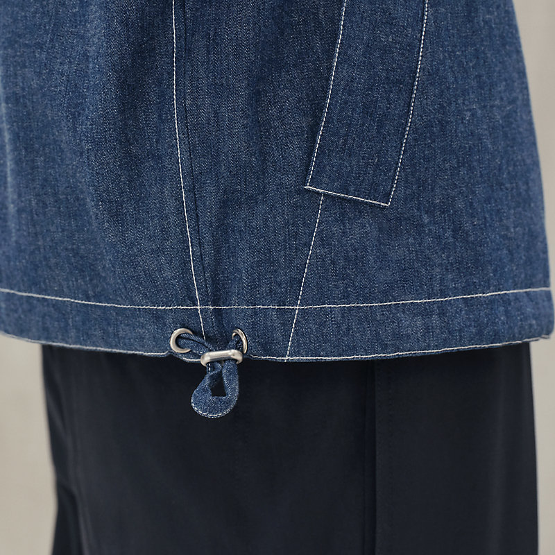 Zipped denim jacket shirt - Black - 38 | Hermès Macau SAR