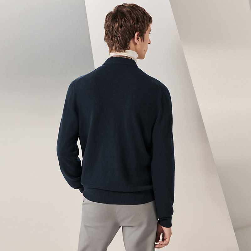Zipped double collar cashmere jacket | Hermès Canada