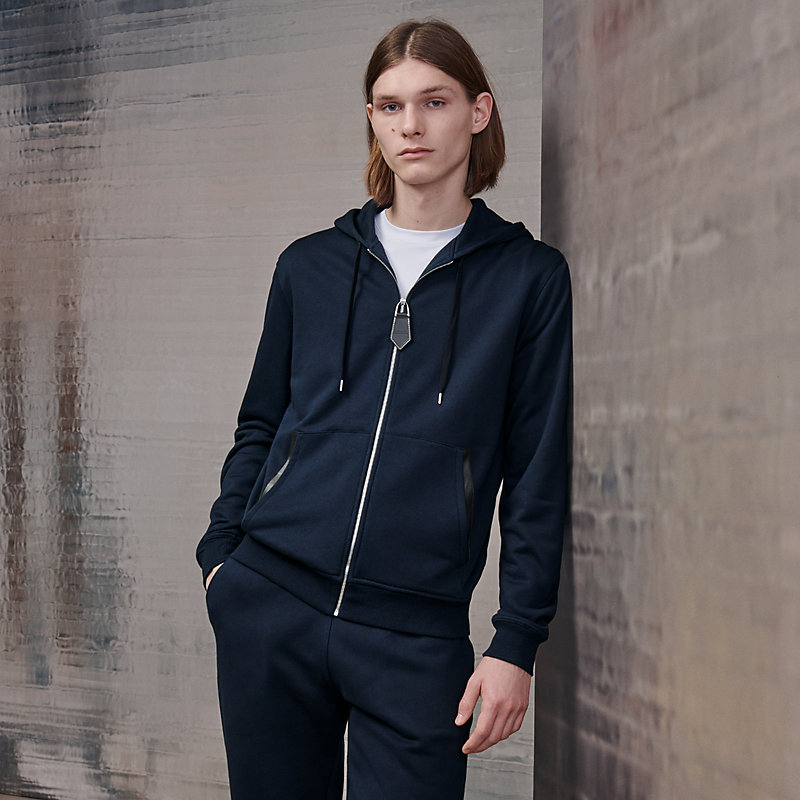 Zipped hooded jogging sweater | Hermès UK