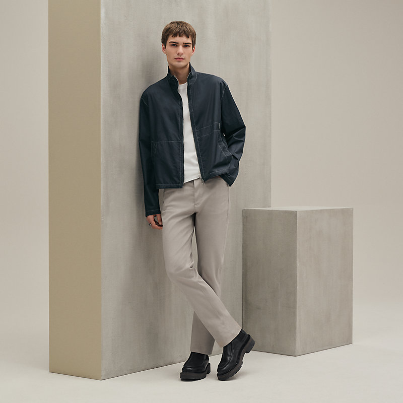 Zipped jacket shirt - Grey - 45 | Hermès Singapore