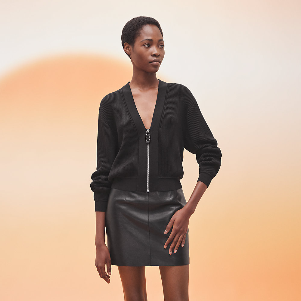 Zipped long-sleeve cardigan | Hermès UAE