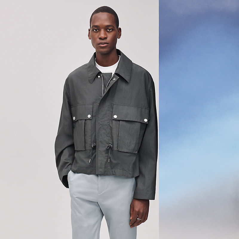 Zipped straight cut jacket - Grey - 48 | Hermès UAE