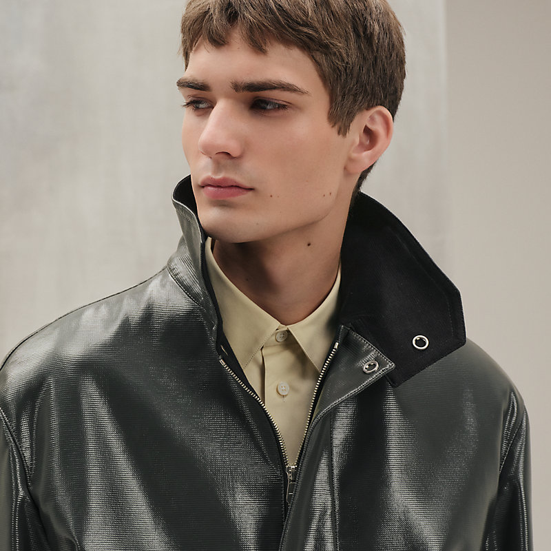 Zipped straight cut jacket - Red - 60 | Hermès Malaysia