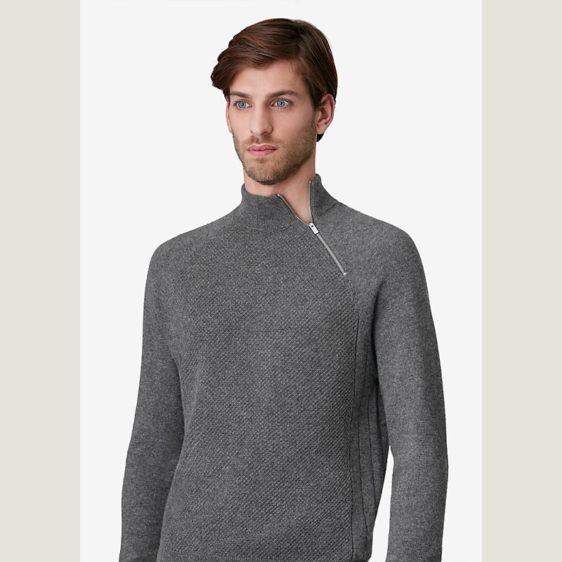 Zipped turtleneck sweater