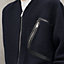 Zipped varsity cardigan with leather detail, view 4 of 5