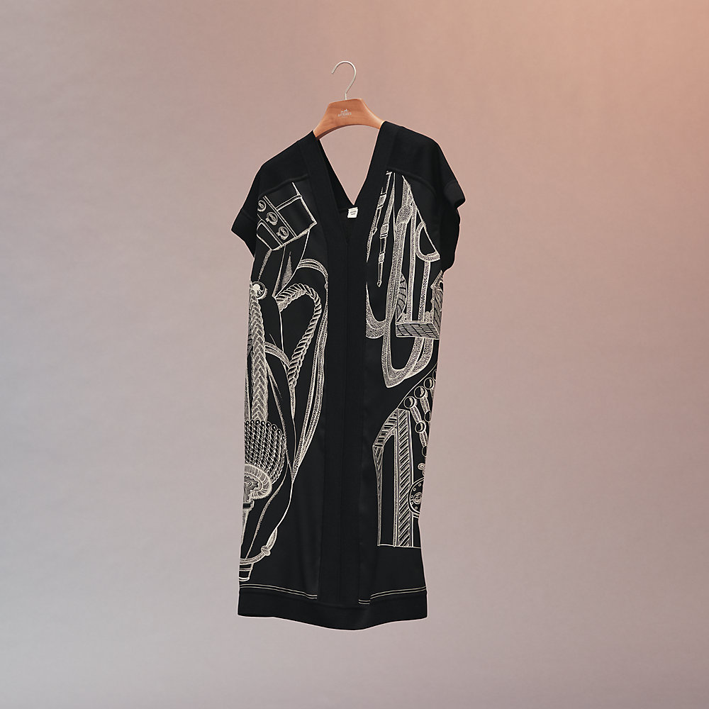 "Zouaves et Dragons Finesse" short-sleeve twillaine dress | Hermès