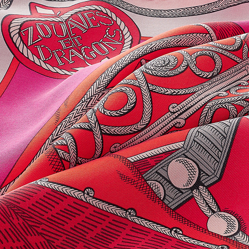 Zouaves et Dragons wash scarf 90 | Hermès Singapore