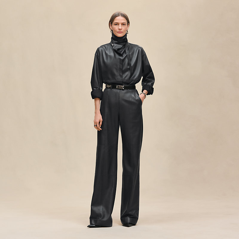 アシンメトリーカラー・シャツ - グレー | Hermès - エルメス-公式サイト