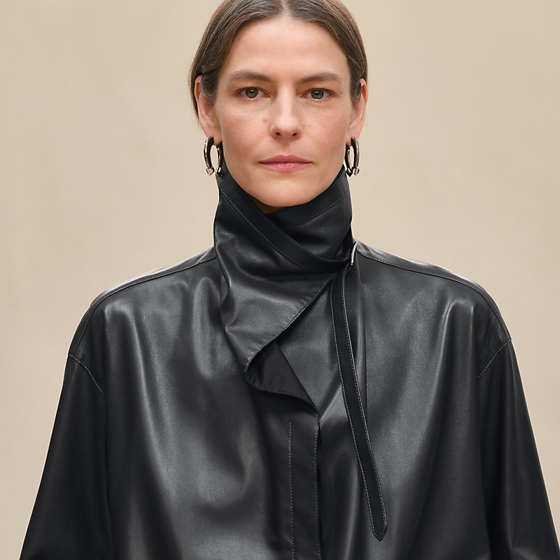 アシンメトリーカラー・シャツ - グレー | Hermès - エルメス-公式サイト