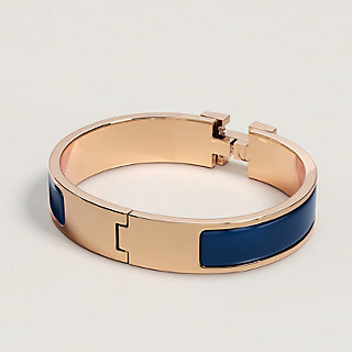 エルメス クリックH バングル ブルー・ボレール エナメルブレスレット 《クリックH/エトリエ》 - ブルー