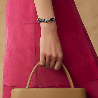 エナメルブレスレット ファン クリックH ピンクゴールドプレーテッド HERMES エルメス ブレスレット エナメルブレスレット クリックH