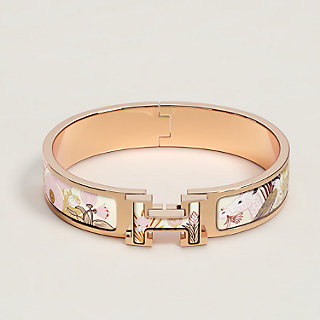 HERMES*クリックH 金メッキ エナメル ブレスレット エナメルブレスレット 《クリックH/エルメス・フラッグシップ