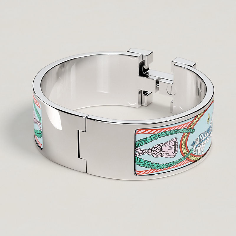 HERMES クリックH パラディウムプレーテット 【ランク:AB】 エナメルブレスレット 《クリック・クラックH/グラン・アパラ