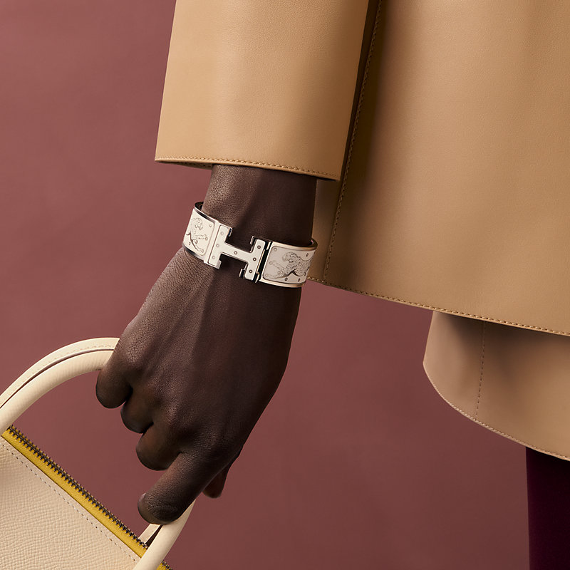 HERMES/定価半額【クリックH】ブレスレット エナメル　新品未使用 エルメス クリックH ホワイト エナメル ユニセックス ジュエリー