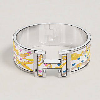 25新作 HERMES ヴォヤージュアンイカット エナメルブレスレット エナメルブレスレット 《クリック・クラックH/ブリッド・ドゥ
