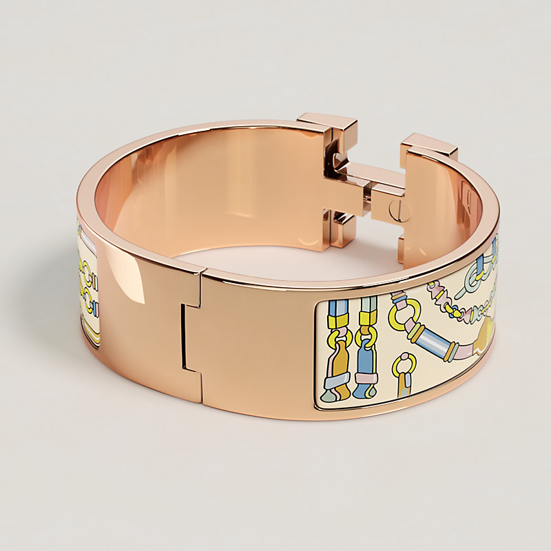 エナメルブレスレット 《クリック・クラックH/銀細工の花》 | Hermès