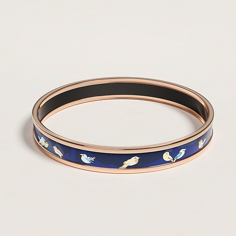 エナメルブレスレット ファン 《ジャングル・バーズ》 - ピンク