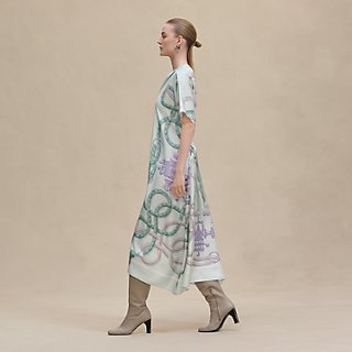 カフタンドレス 《パルフロワ・リミックス》プリント - ブルー