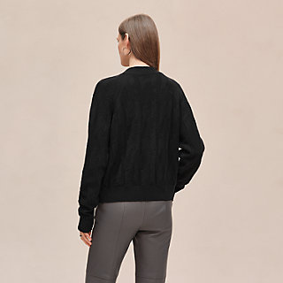 HERMES ブラックフロントジッパーカーディガン カレッジカーディガン | Hermès - エルメス-公式サイト