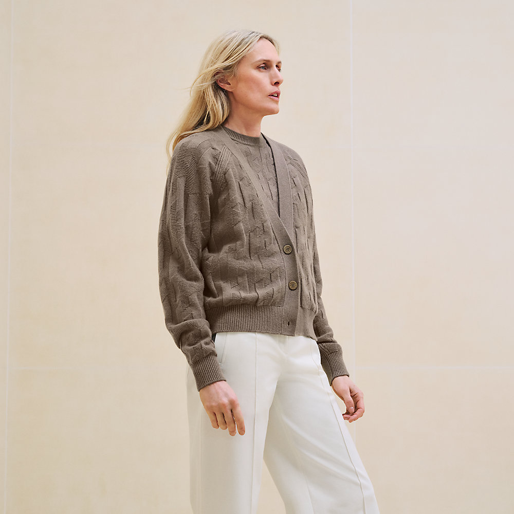 エルメスプレタ H柄カーディガン エトゥープ34(9号相当)新品未使用 t5283_2.jpg