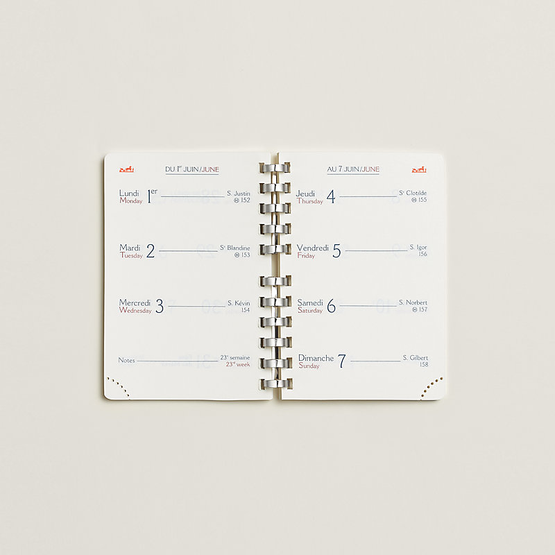 カレンダーレフィル 《PM》 1年表示 2026 | Hermès - エルメス-公式サイト