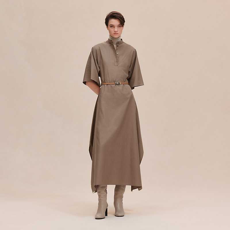 HERMES 素敵なドレスカットソー ITALY製 ¥15999→現 カントリードレス--4H0502DBDK-