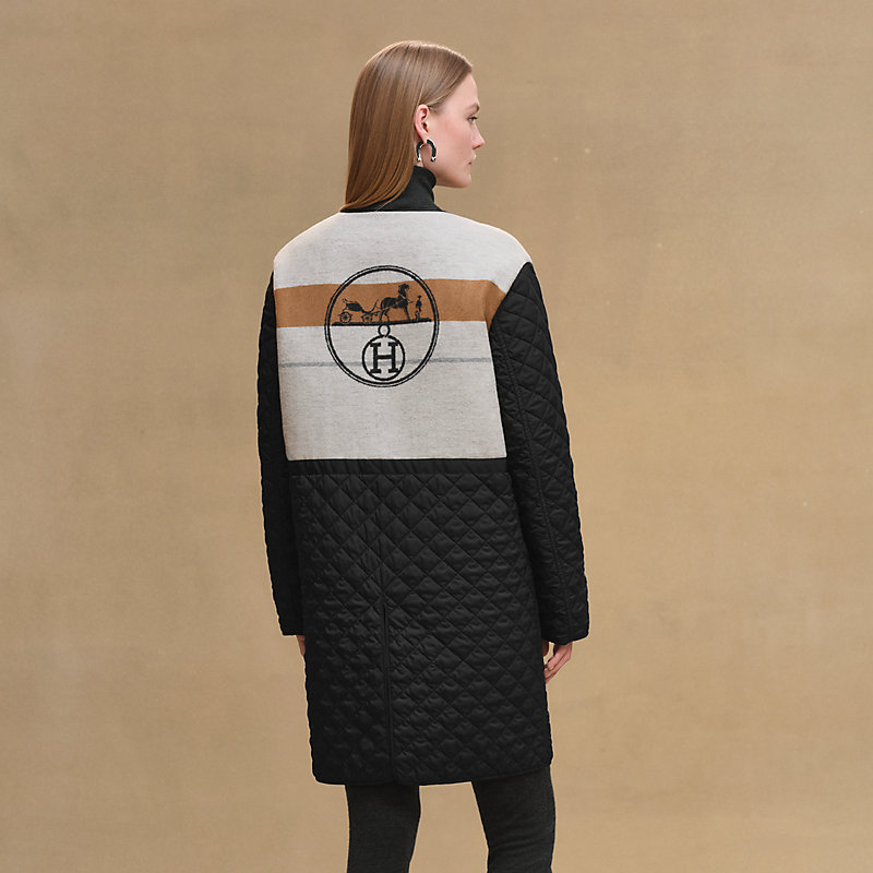 ▲未使用 HERMES 23AW Quilted car coat 44 カーコート - グレー | Hermès - エルメス-公式サイト