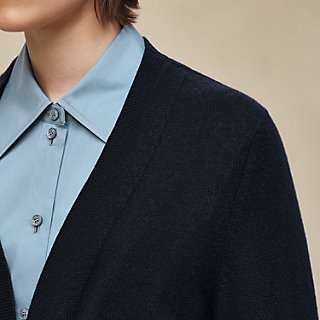 美品　Hermès エルメス アンビエ　ニット　セリエ　カーディガン パープル カーディガン 《ランセーニュ・デュ・セリエ》モチーフ | Hermès