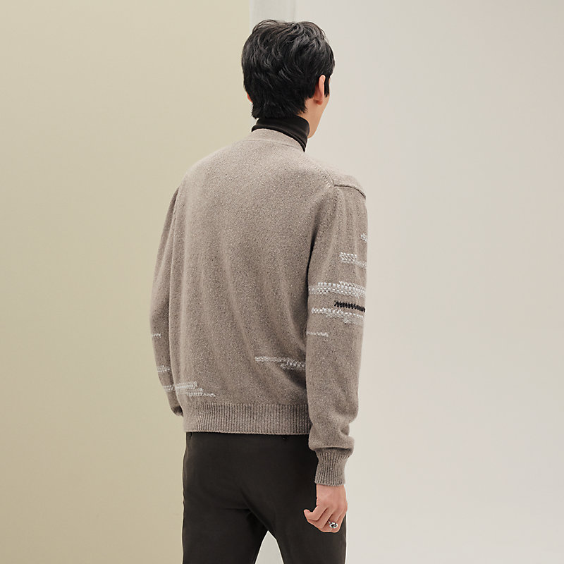 カーディガン レザーディテール - ホワイト - 3XL | Hermès - エルメス
