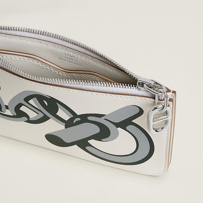 HERMES　ジップアンゴー　コンパクト　シェーヌ・ダンクル　カードケース カードケース 《ジップアンゴー》 シェーヌ・ダンクル - グレー