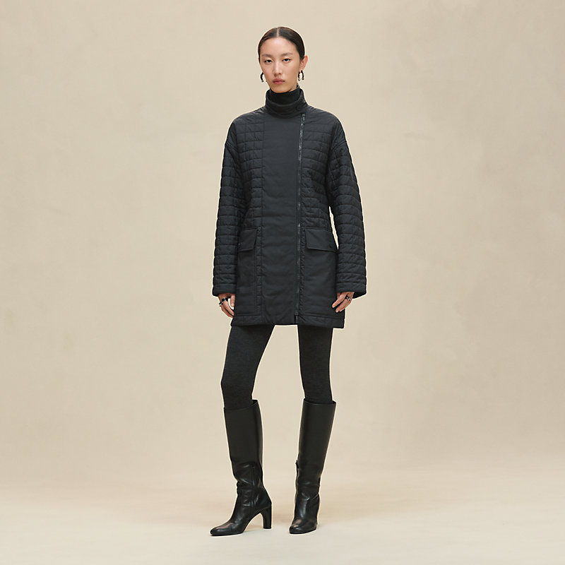 HERMÈS キルティングジャケット ブラック エルメス 2024 A/W キルティングジャケット ブラック #38 タグ付【新品