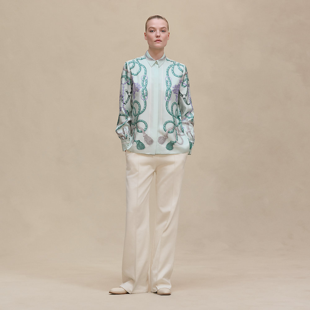 クラシックシャツ 《パルフロワ・リミックス》プリント - ブルー