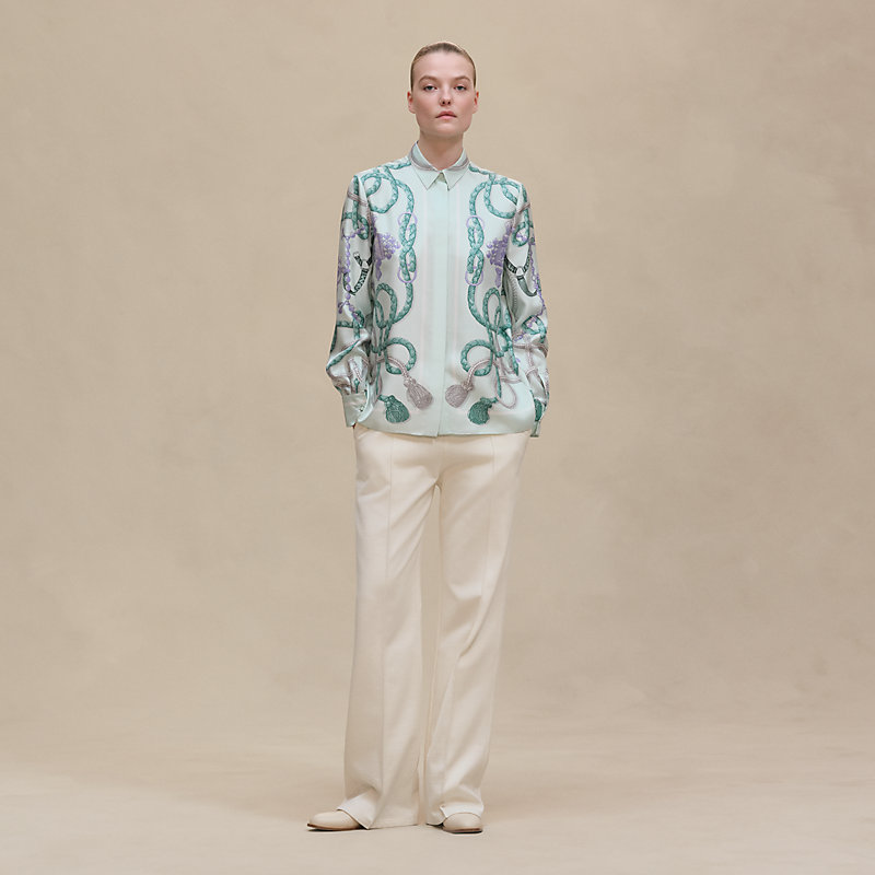 エルメス　半袖　Tシャツ 25AW新作　パルフロワ・リミックス　36 新品 Tシャツ 《パルフロワ・リミックス》プリント - ホワイト | Hermès