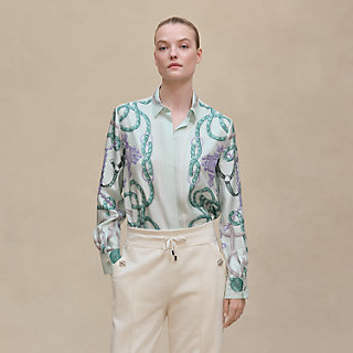 クラシックシャツ 《パルフロワ・リミックス》プリント - ブルー