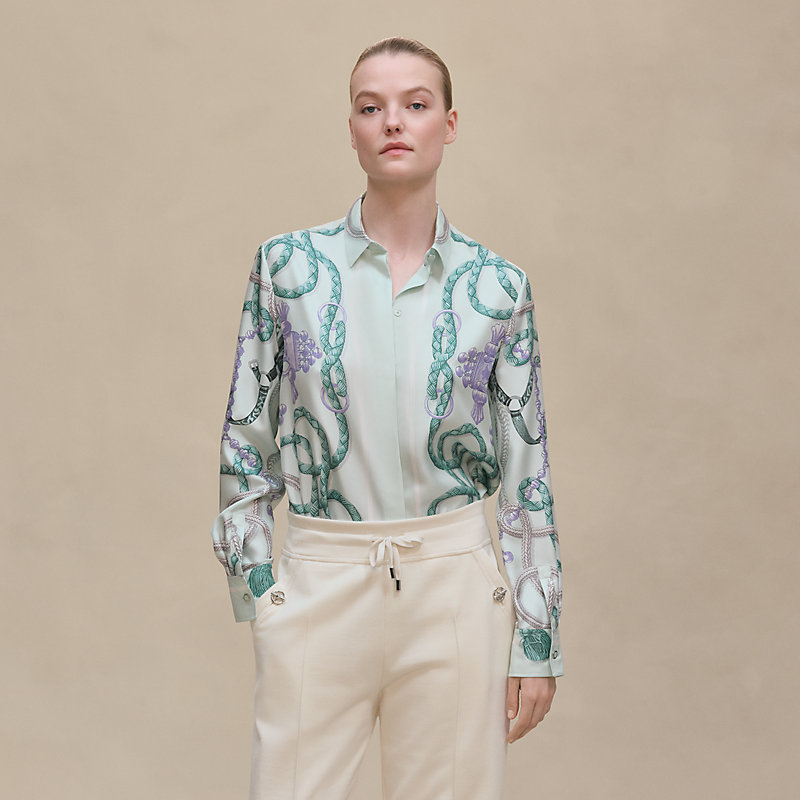 クラシックシャツ 《パルフロワ・リミックス》プリント - ブルー