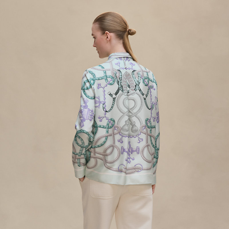 クラシックシャツ 《パルフロワ・リミックス》プリント - ブルー