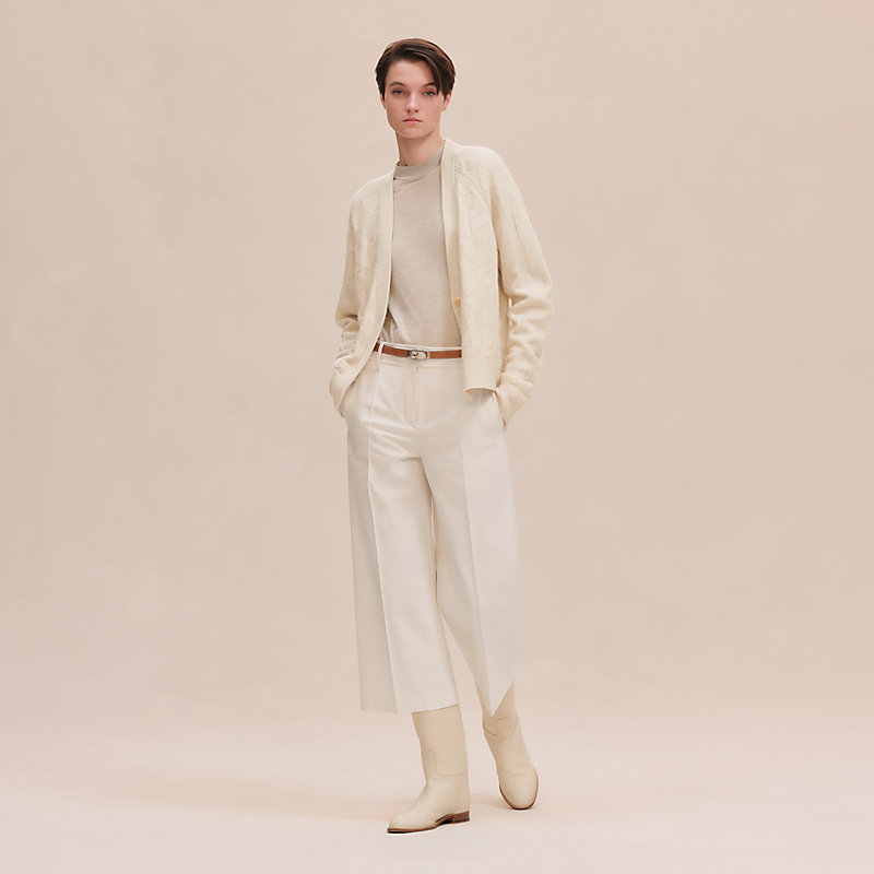 HERMES エルメス ハイウエスト クロップド パンツ ウール