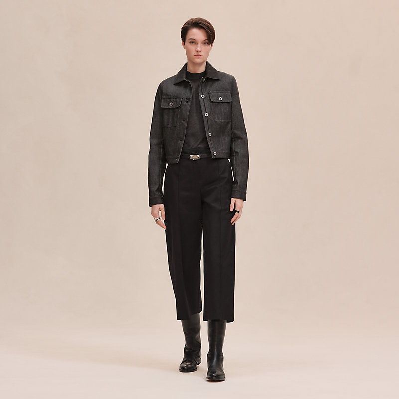 ◇美品 HERMES ブラックパンツ ジップデザイン ◇美品 HERMES ブラックパンツ ジップデザイン