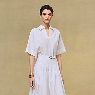 HERMES エルメス クロップドポロブラウス クロップドポロブラウス--