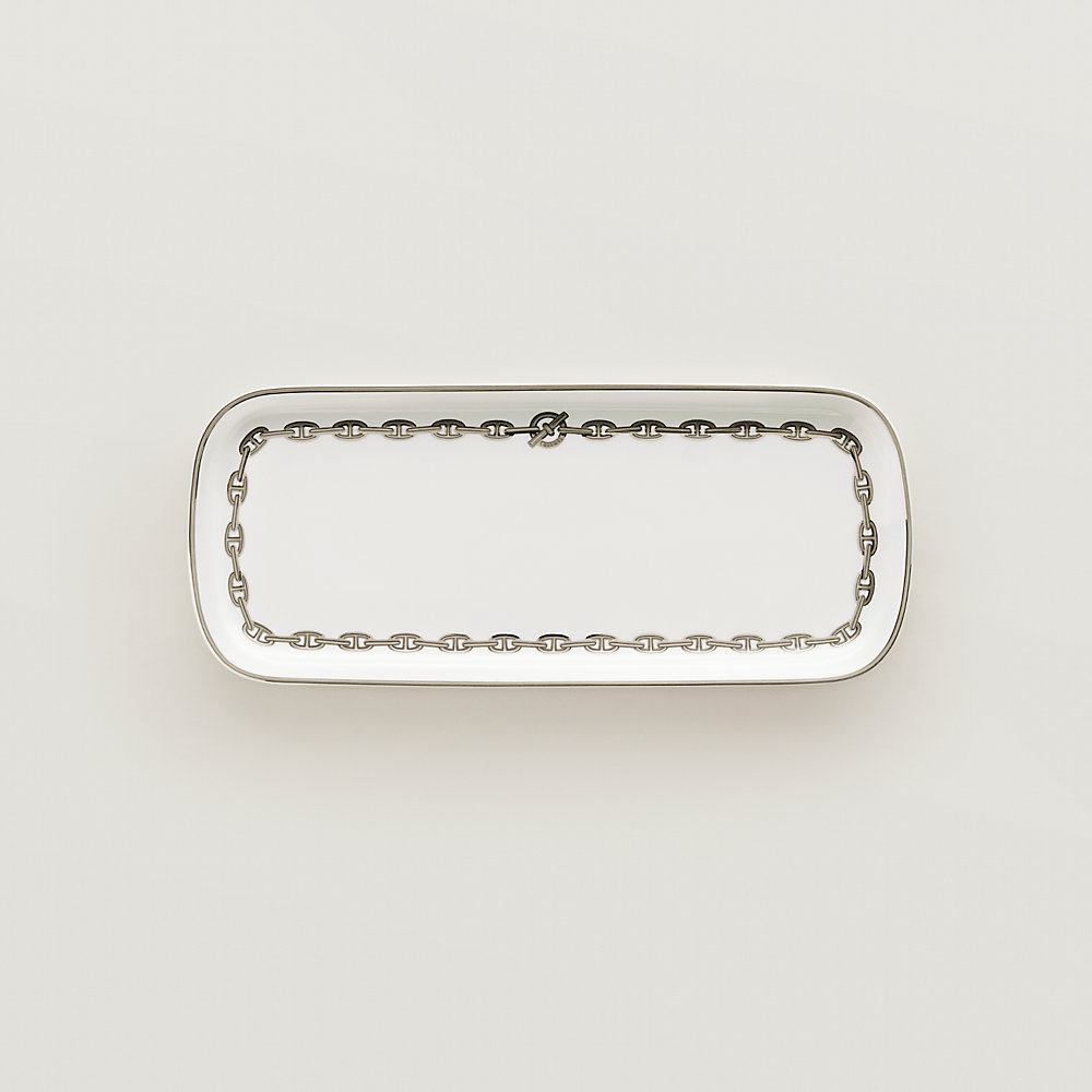 ケーキプラッター 〈シェーヌ・ダンクル〉 プラチナ | Hermès