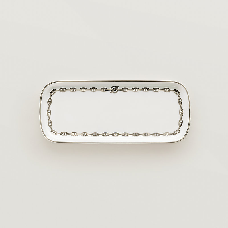 ケーキプラッター 〈シェーヌ・ダンクル〉 プラチナ | Hermès