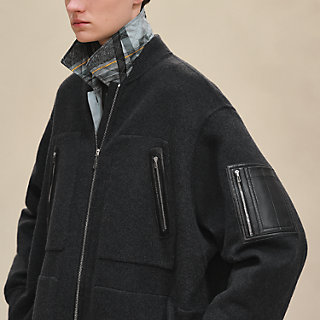 最高級！2016AWエルメスHERMESカシミヤPコートグレー44サイズ コート--5H0191DAFV-worn-6-0-0-