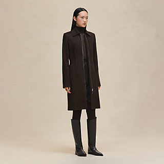 H様　HERMESエルメス　エレガンスを纏う　本革　アンゴラ　ブルゾン コート HERMES（エルメス） 衣類 コート メンズ54 ネイビー ウール カシミヤ