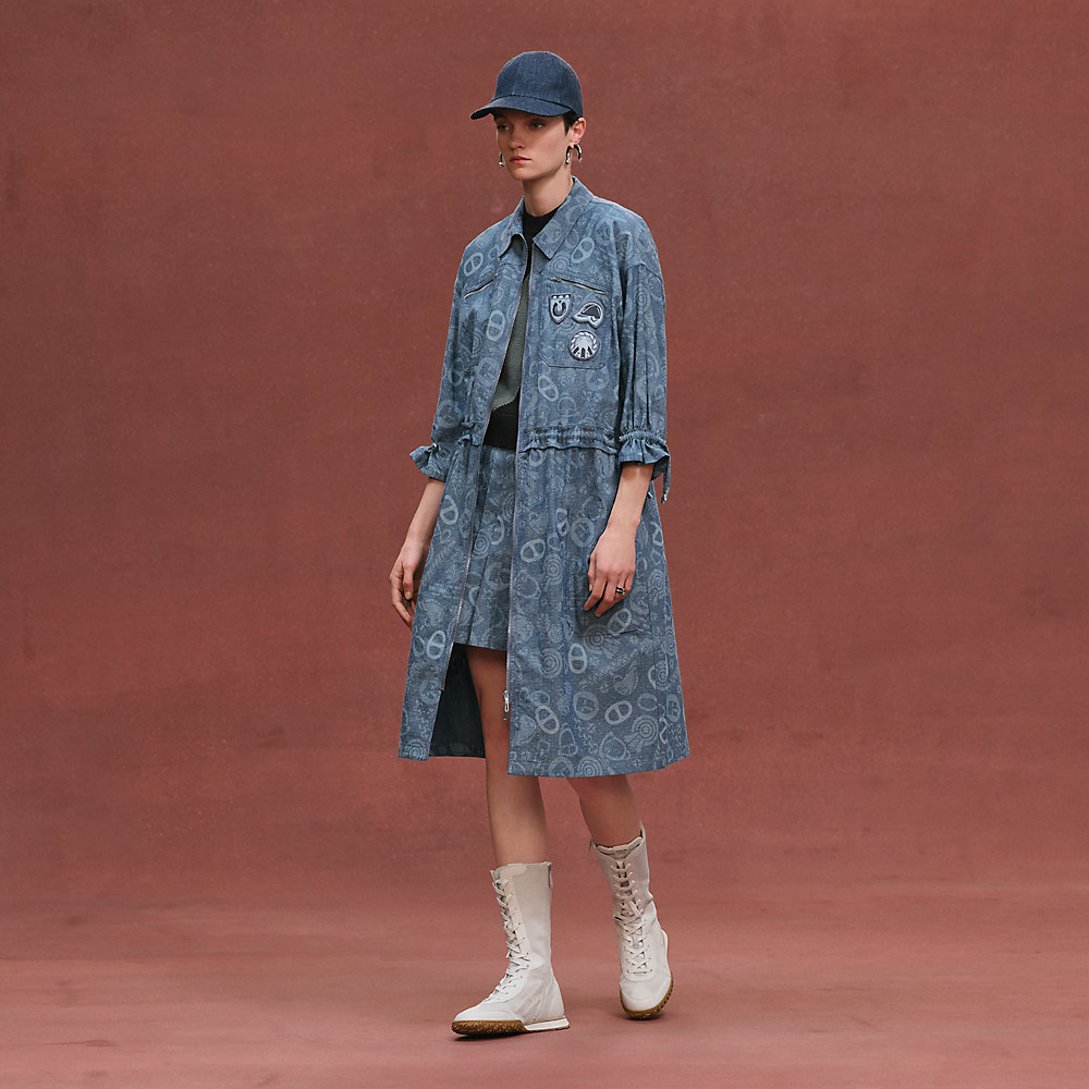 コート 《キャンディ・リブリス》プリント - ブルー | Hermès