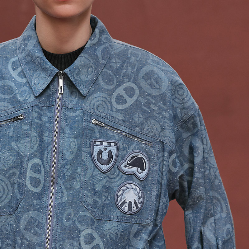 コート 《キャンディ・リブリス》プリント - ブルー | Hermès