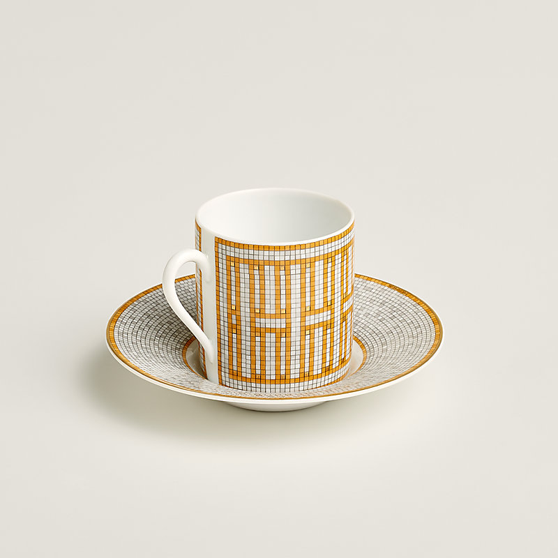 コーヒーカップ＆ソーサー 〈モザイク 24〉 ゴールド | Hermès 