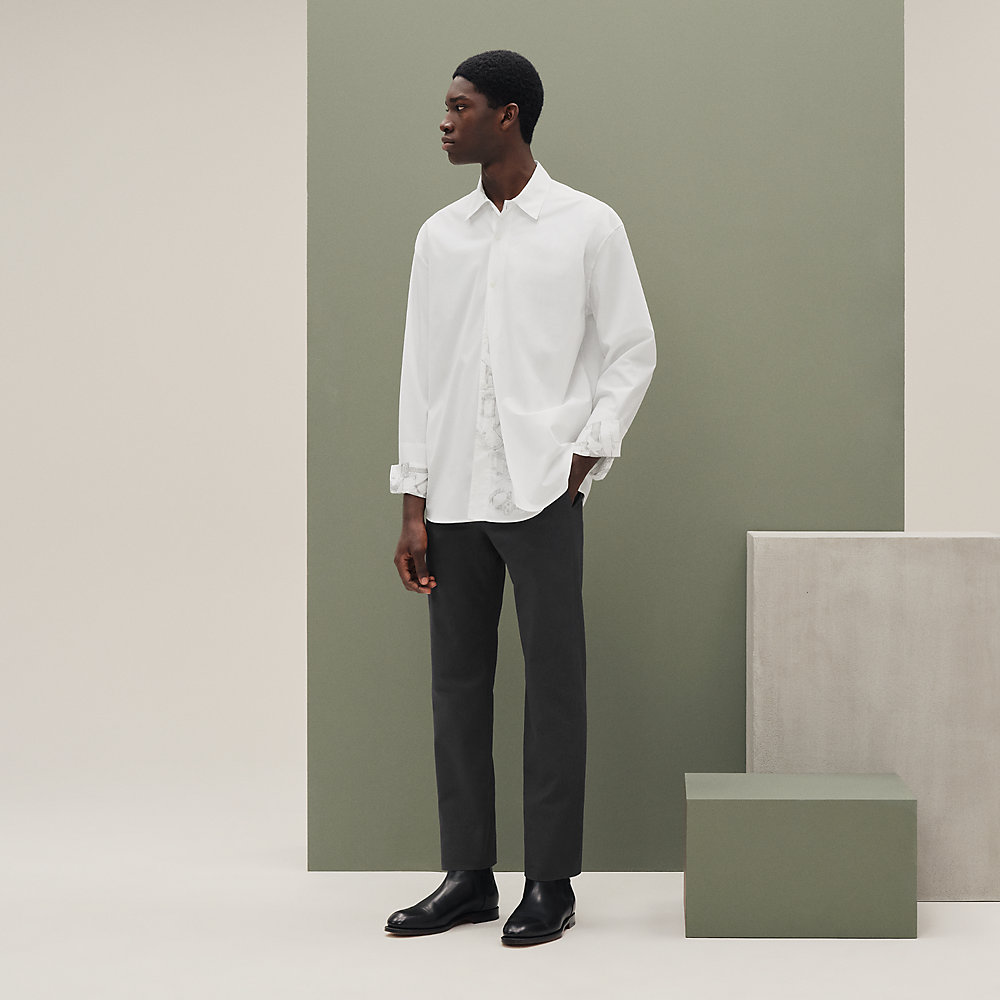 シャツ ボクシーフィット ダブルフロント - グリーン - 45 | Hermès